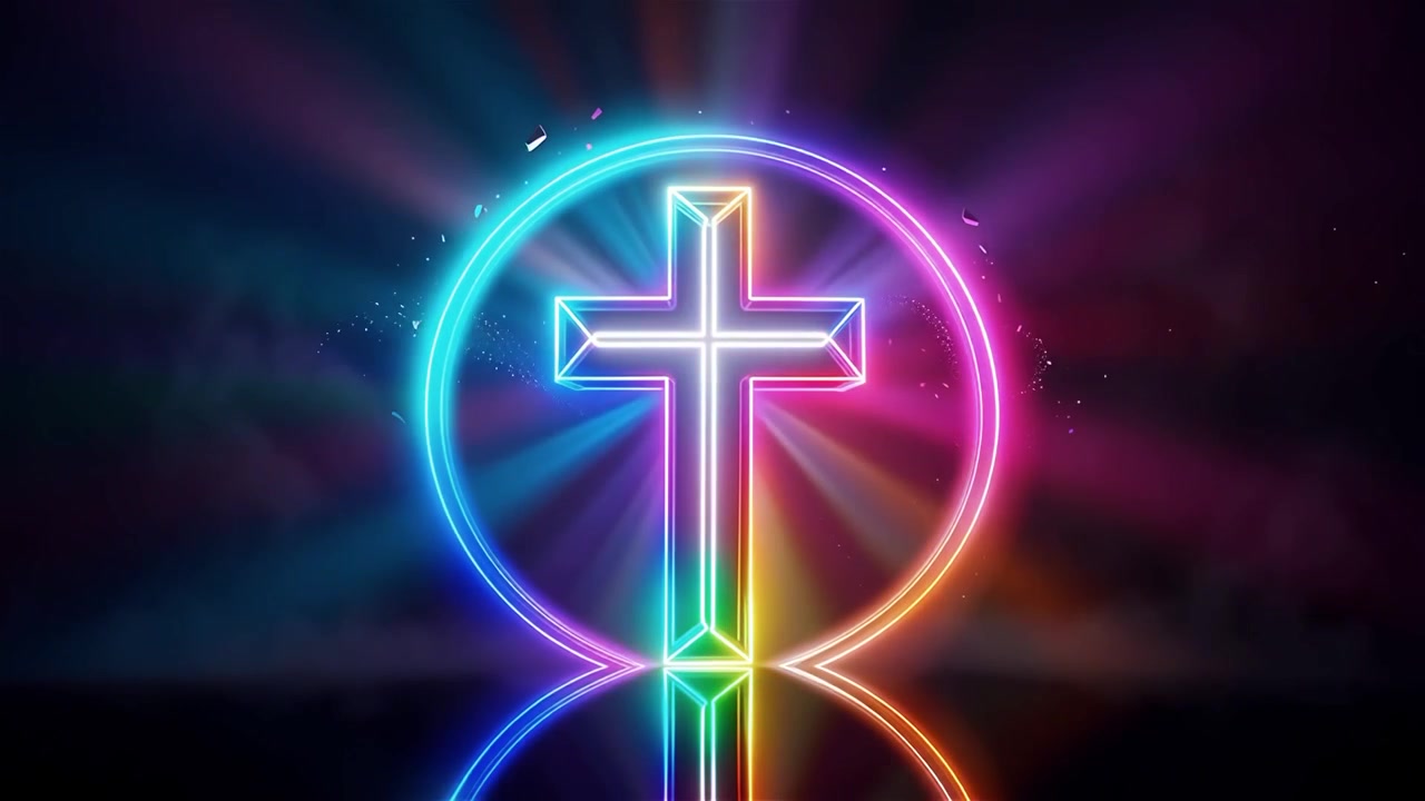 Christian Cross Heavenly Light Worship Background