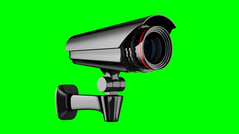 security camera on green background. isolated 3d render