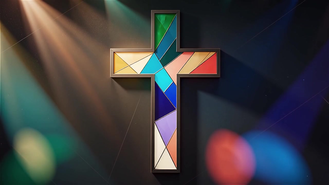 Cruz Cristiana con Luz Celestial, Fondo para Adoración.