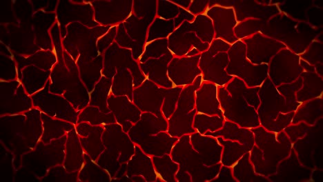 dark background with red cracked ground. smoke, fog, dust. loop animation of molten lava. earth surface. heat burning floor.