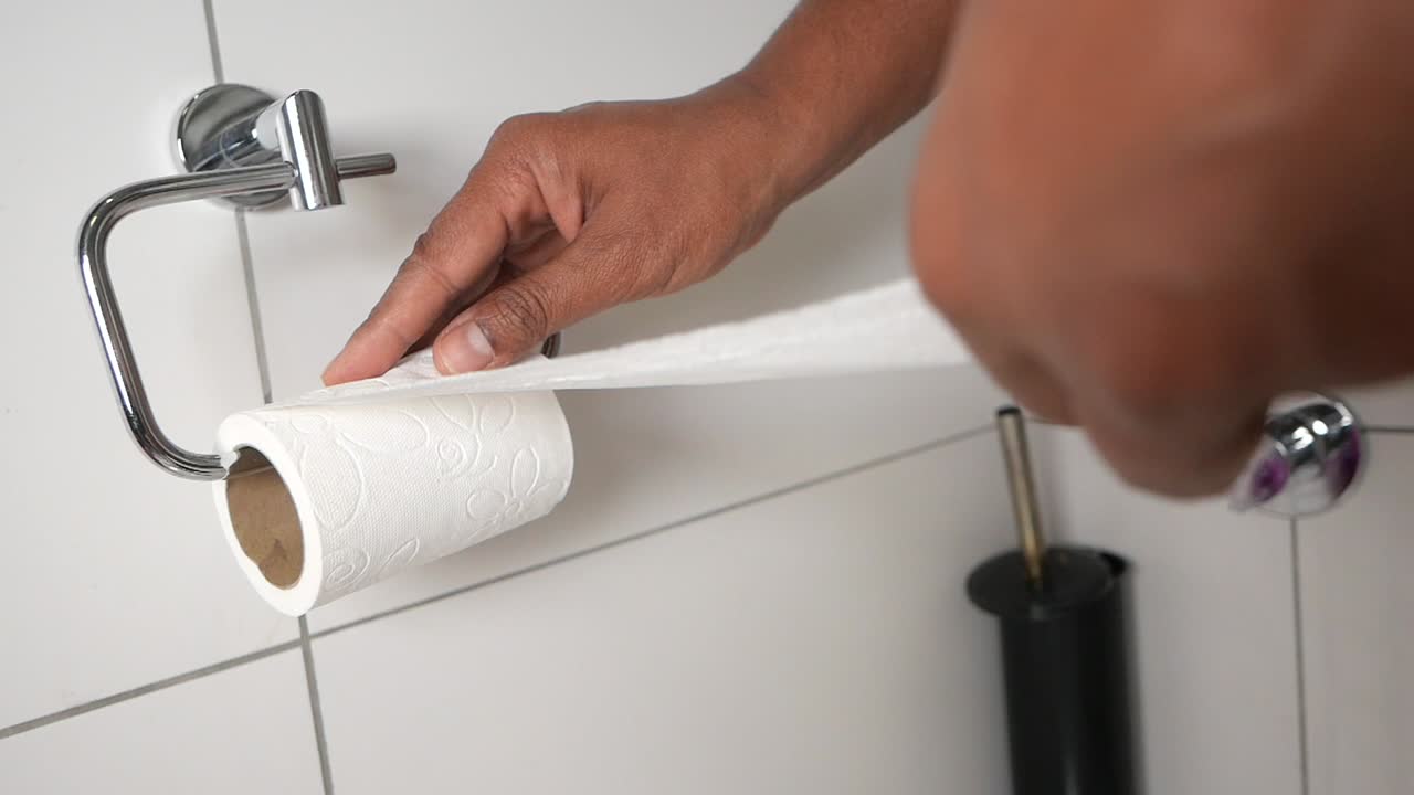 Person taking toilet paper