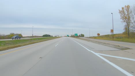 POV-while-driving-on-Interstate-I80-near-Moline,-Illinois