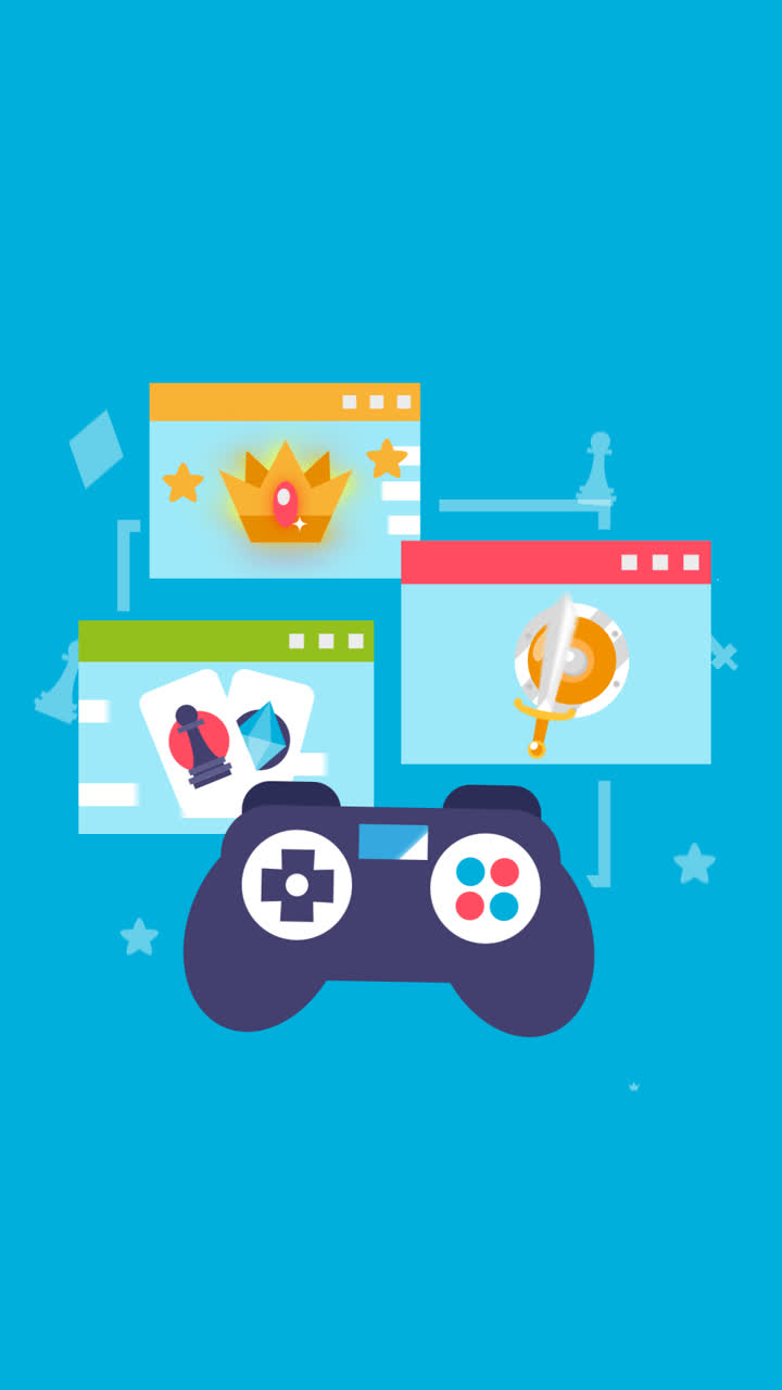 Motion Graphic of Online games concept