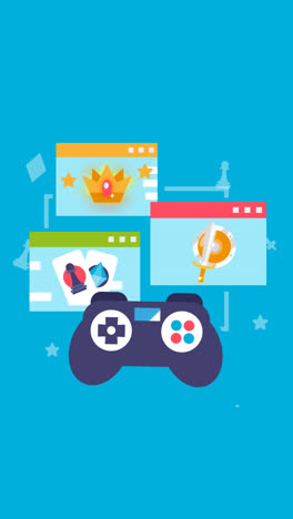 motion graphic of online games concept