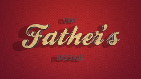 retro fathers day text on red vintage texture in 80s style