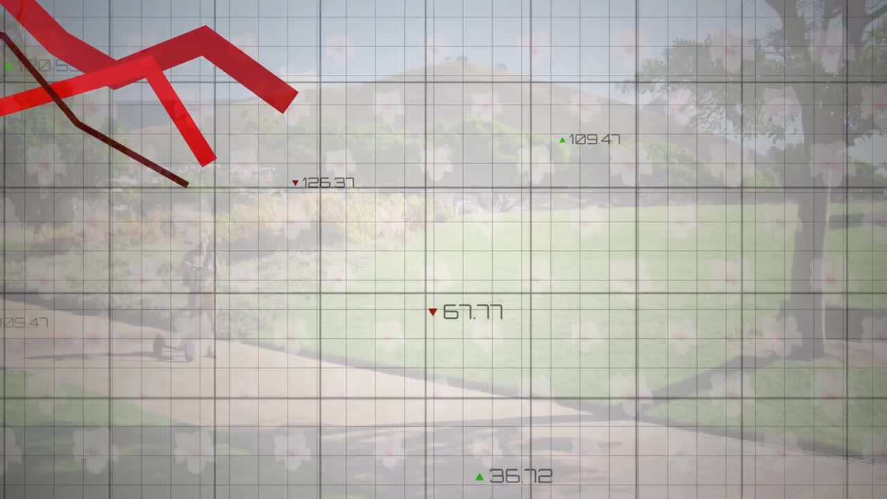 풍경에 대한 금융 데이터 처리의 애니메이션