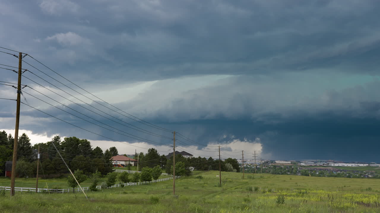 Powerful Storm Clouds Moving Over Denver Metro Area Time Lapse