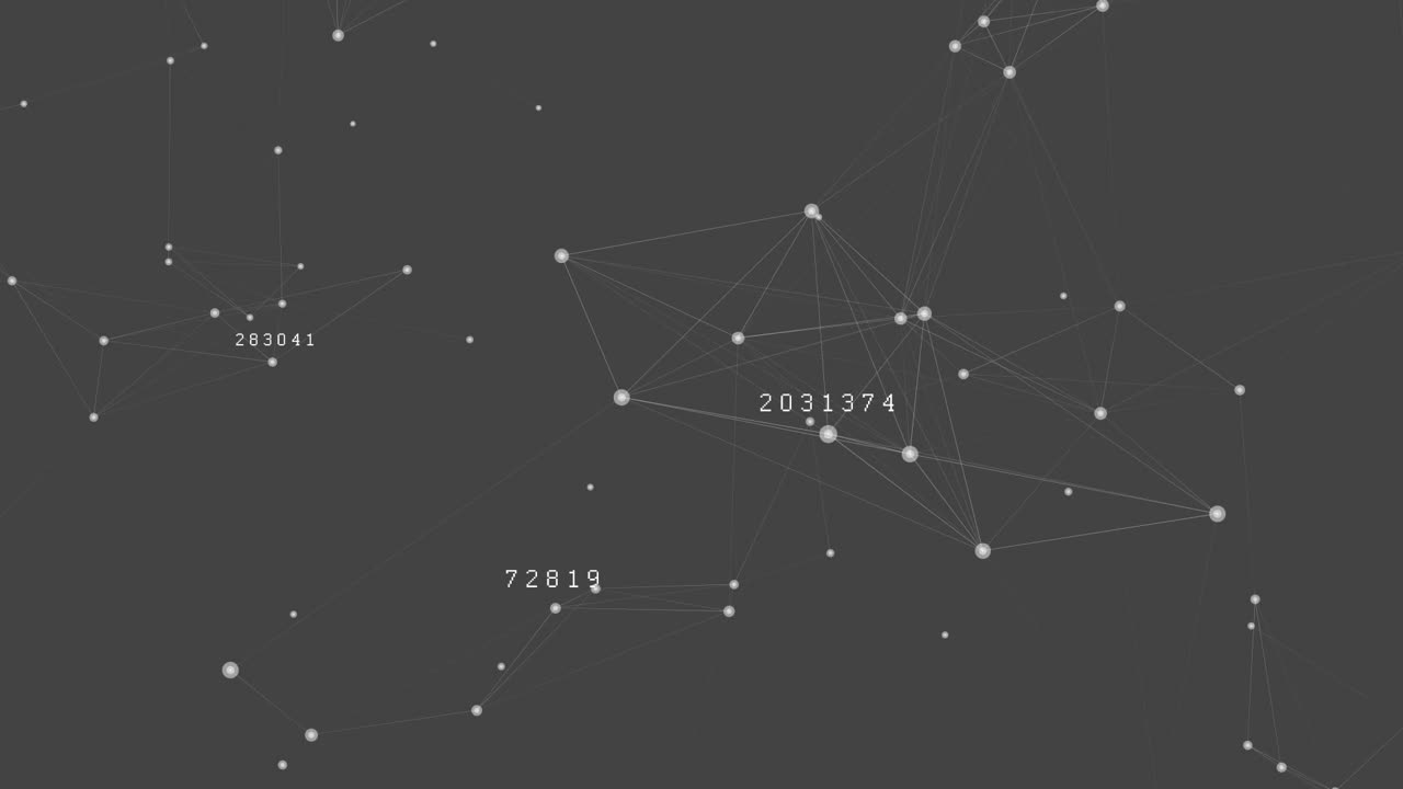 White technology connectivity animation with numbers