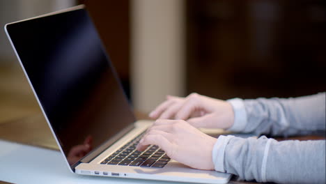 woman typing on a laptop computer