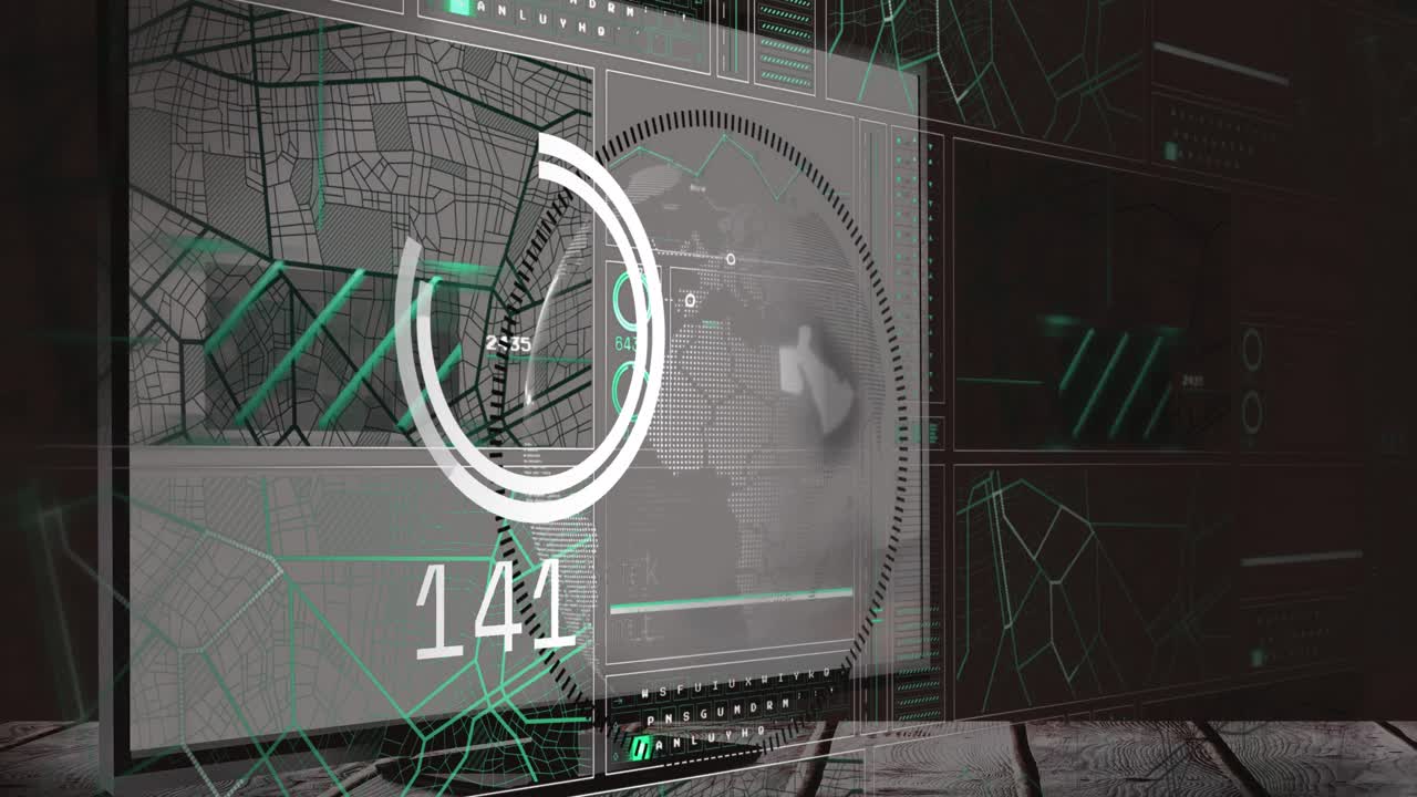 animación del procesamiento de datos en todo el mundo