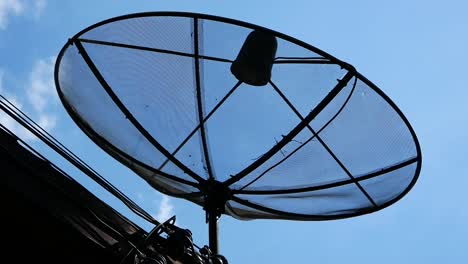 Satellite-Dish-in-Rural-Area,-Thailand