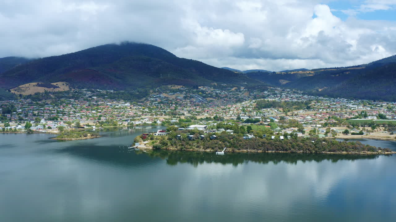 모나 호바트 미술관 과 태즈매니아 스카이라인 항공 전망, 오스트레일리아 4k