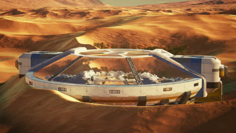 futuristic desert research station