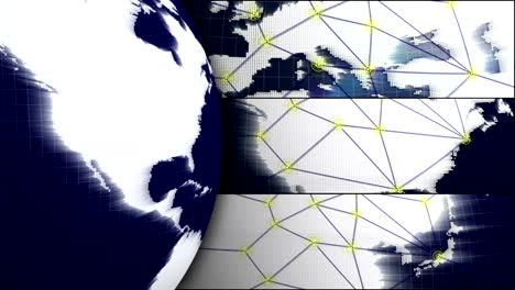 earth, connection network concept animation, rendering, background, loop