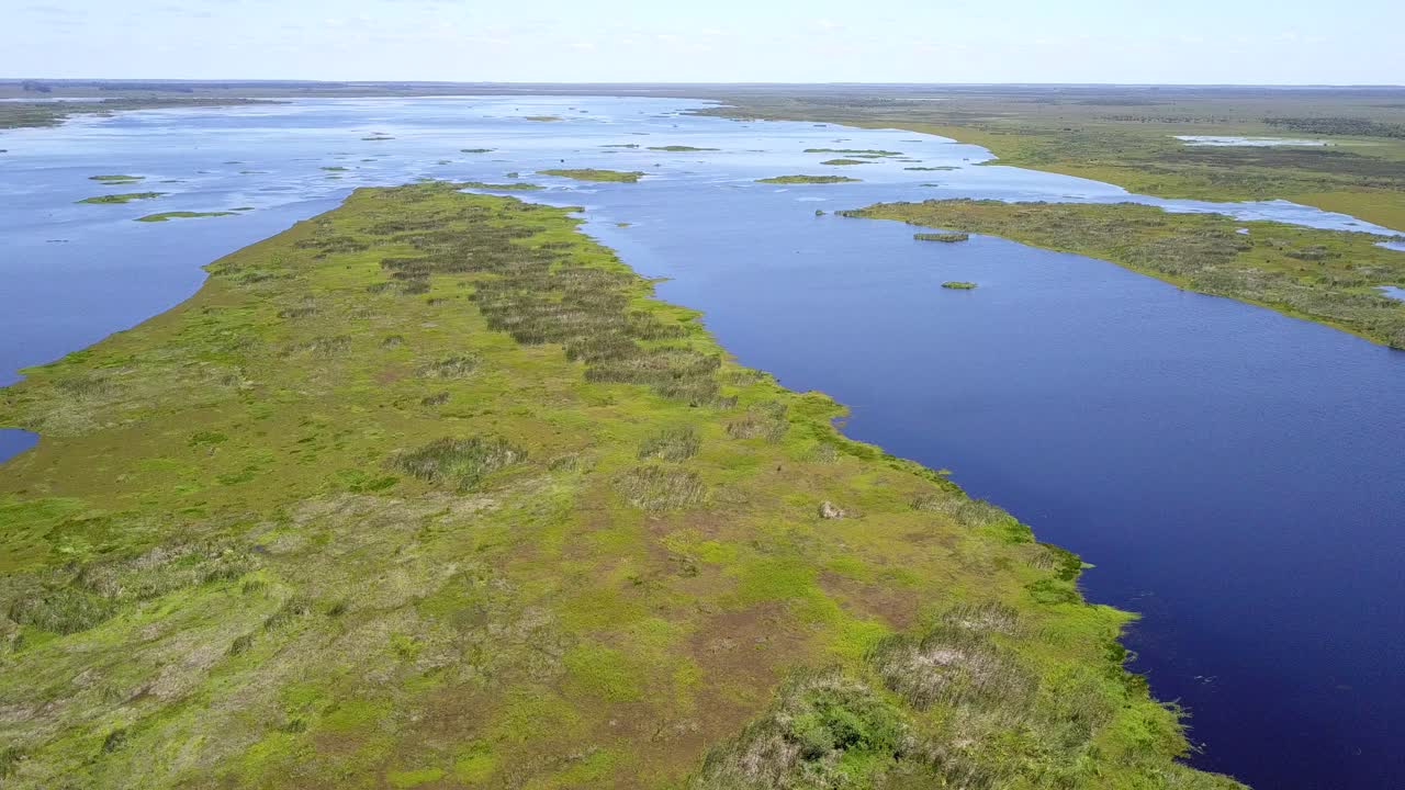 아르헨티나 북동부의 습지가 드론으로 촬영되었습니다.