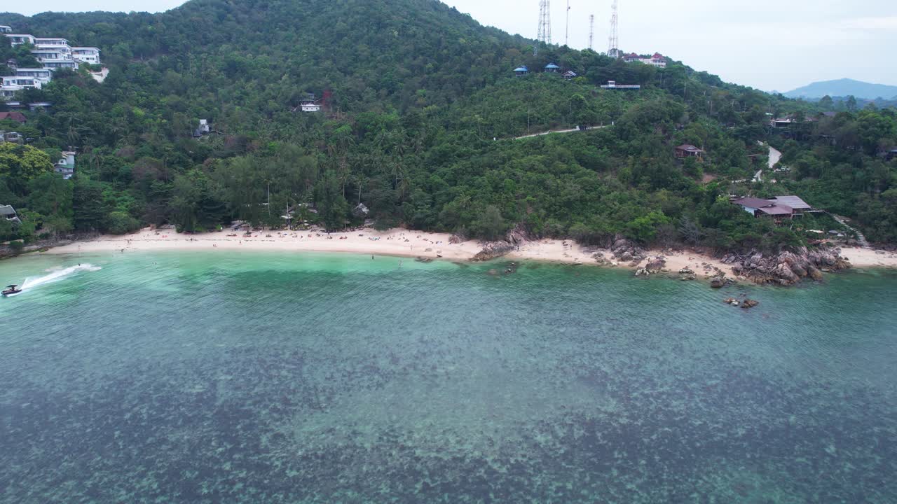 Drone Shot of Secret Beach on Koh Phangan Island, Thailand