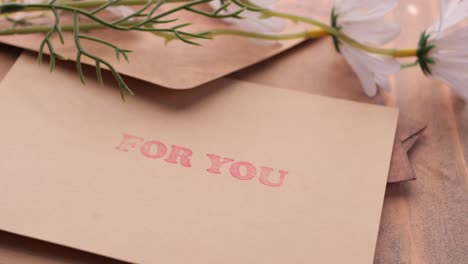 handmade card with the words "for you"