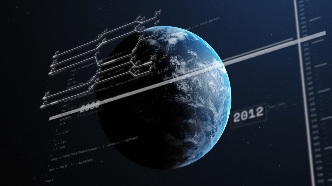 анимация вычислительной обработки данных по всему миру