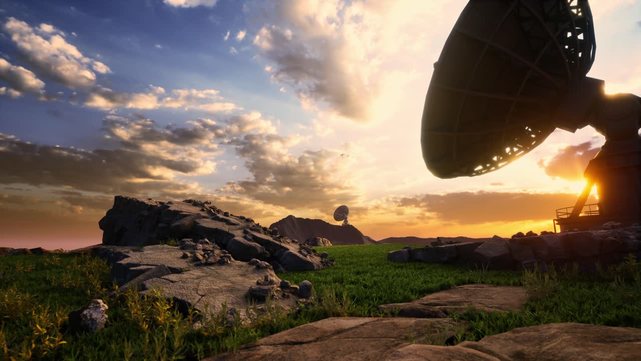 Radio Telescopes At The Very Large Array, The National Radio Observatory At Sunset