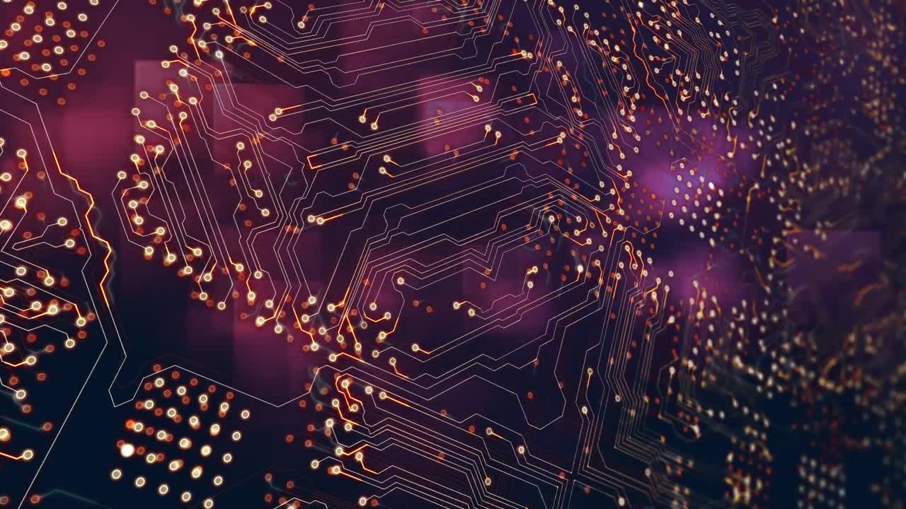 Animation of processor socket over dark background