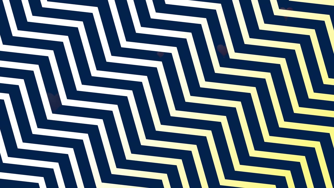 Animation of heart icons with zig zag pattern