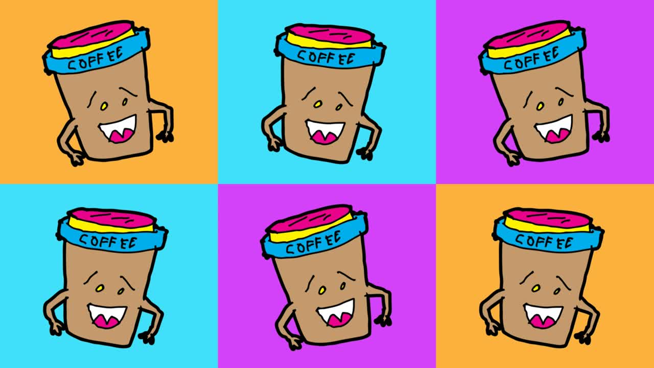 kids drawing pop art seamless background with theme of coffee