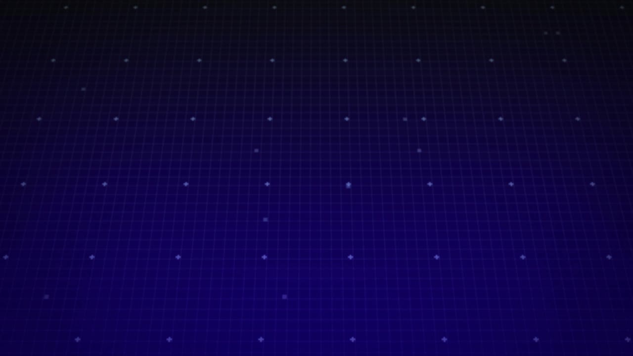 Cluster appearing center-right, rotating yellow and magenta letters orbiting HUD, revealing charts