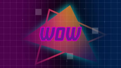 animación del texto wow sobre las formas