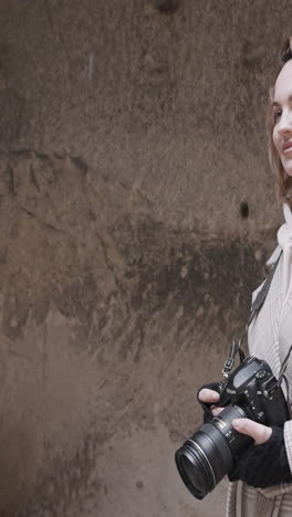 woman taking photo outdoors