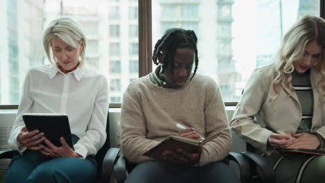 people waiting for a job interview