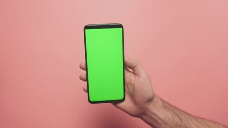 toque el gesto en la pantalla verde del teléfono inteligente