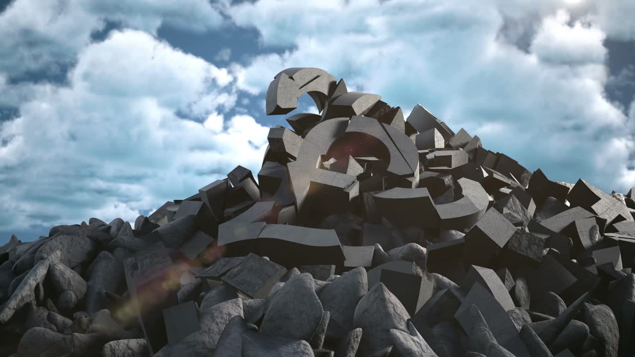 하늘과 구름을 배경으로 한 파운드 기호