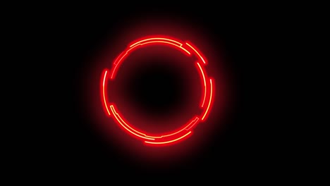 neon circle color red seamless background red brick wall spectrum looped animation fluorescent ultraviolet light glowing neon lines