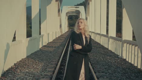 woman on a bridge