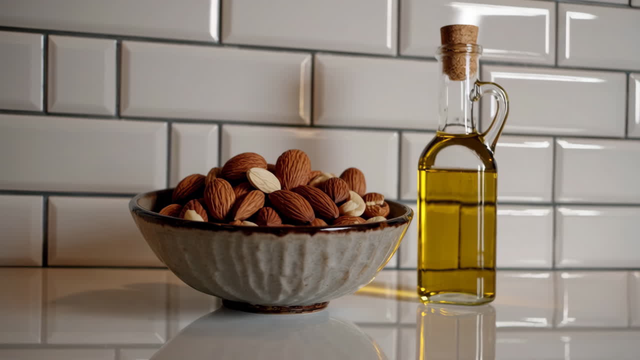 almendras y aceite de almendras