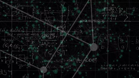 animación de la red de conexiones con ecuaciones y procesamiento de datos
