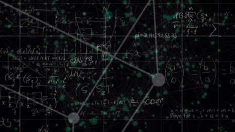 animation of network of connections with equations and data processing