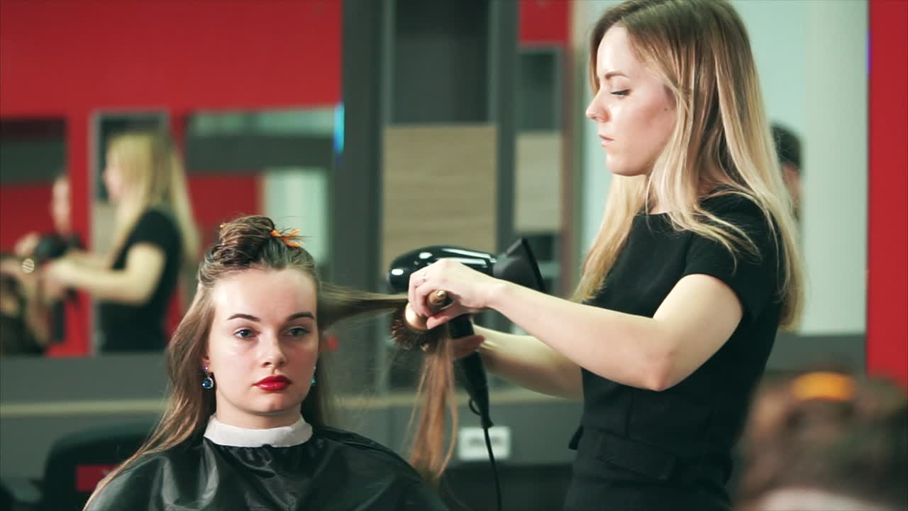 Hair Salon - Hairstylist styling hair