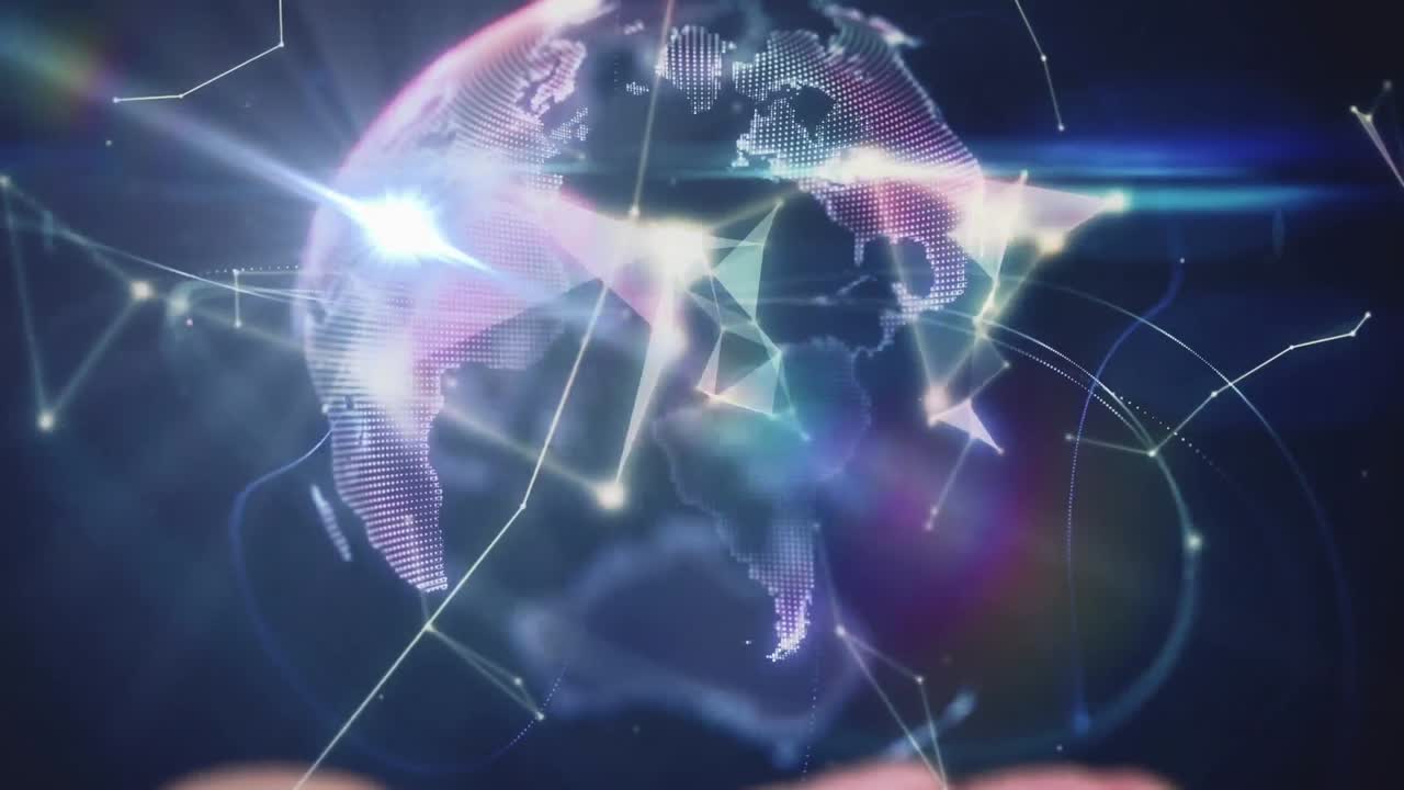 animación de la red de conexiones en todo el mundo