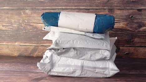 stacked packages and envelopes