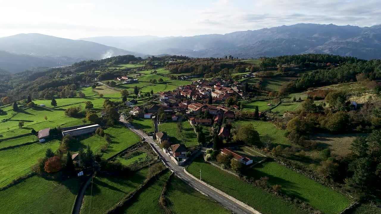 Small village in the mountains with a beautiful scenery