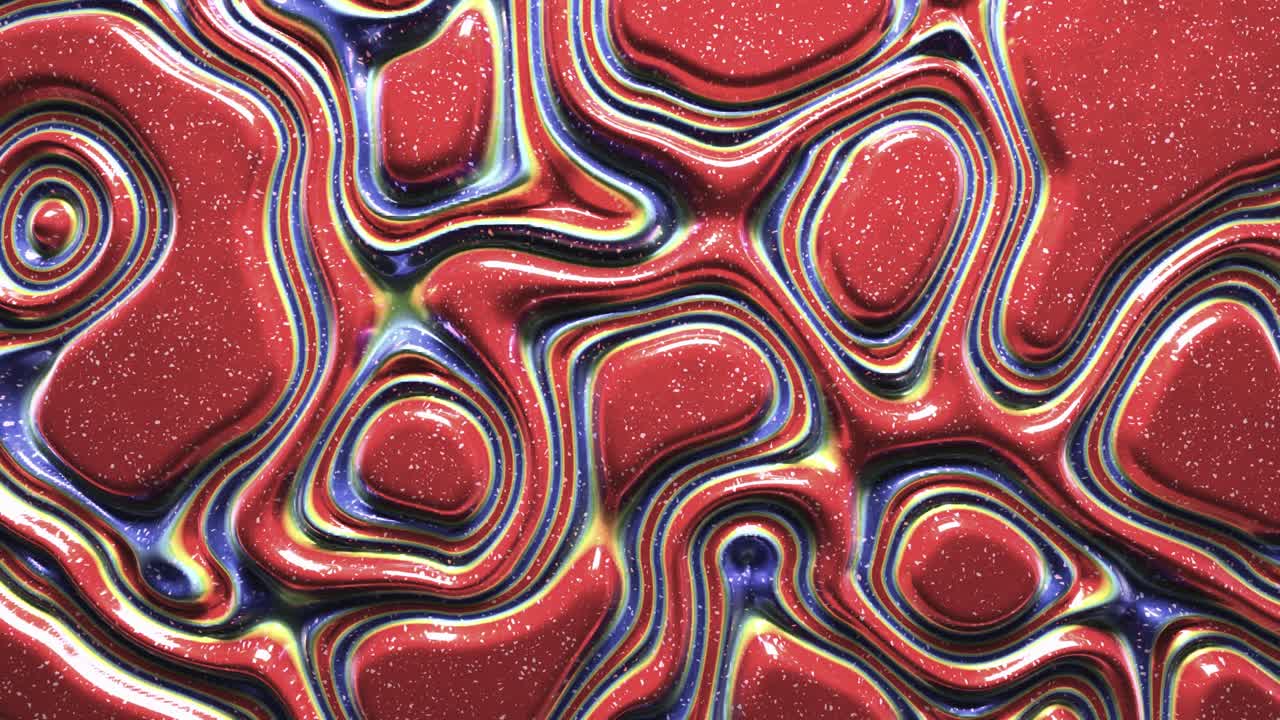 Glossy Abstract Fluid Surface with Red and Blue Shifting Pattern