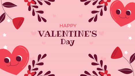 motion graphic of flat valentines day background