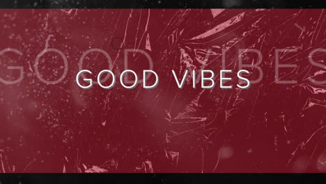 animation of multiple circles over good vibes text against snowfall on black background