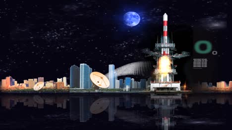 3d virtual studio set satellite background