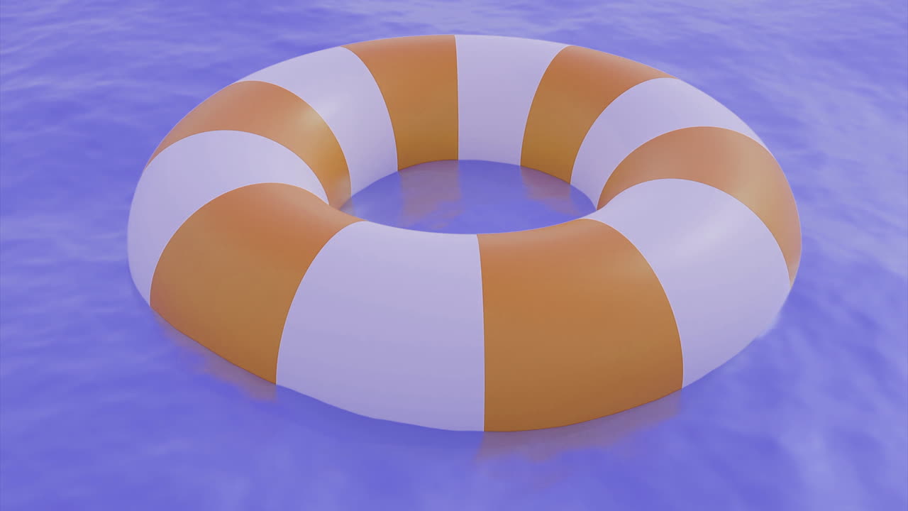 Orange and White Inflatable Life Preserver in Water