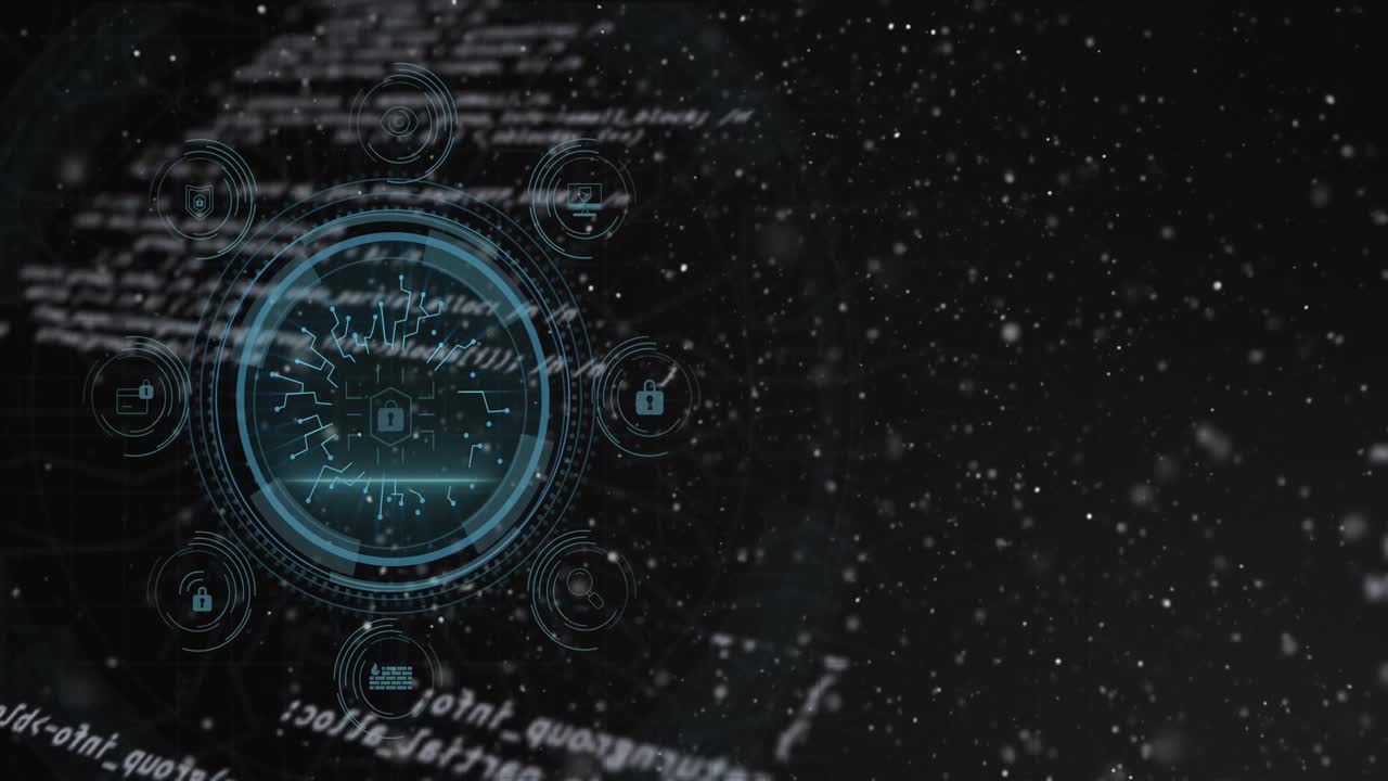 animación del escaneo del alcance y el procesamiento de datos sobre fondo negro