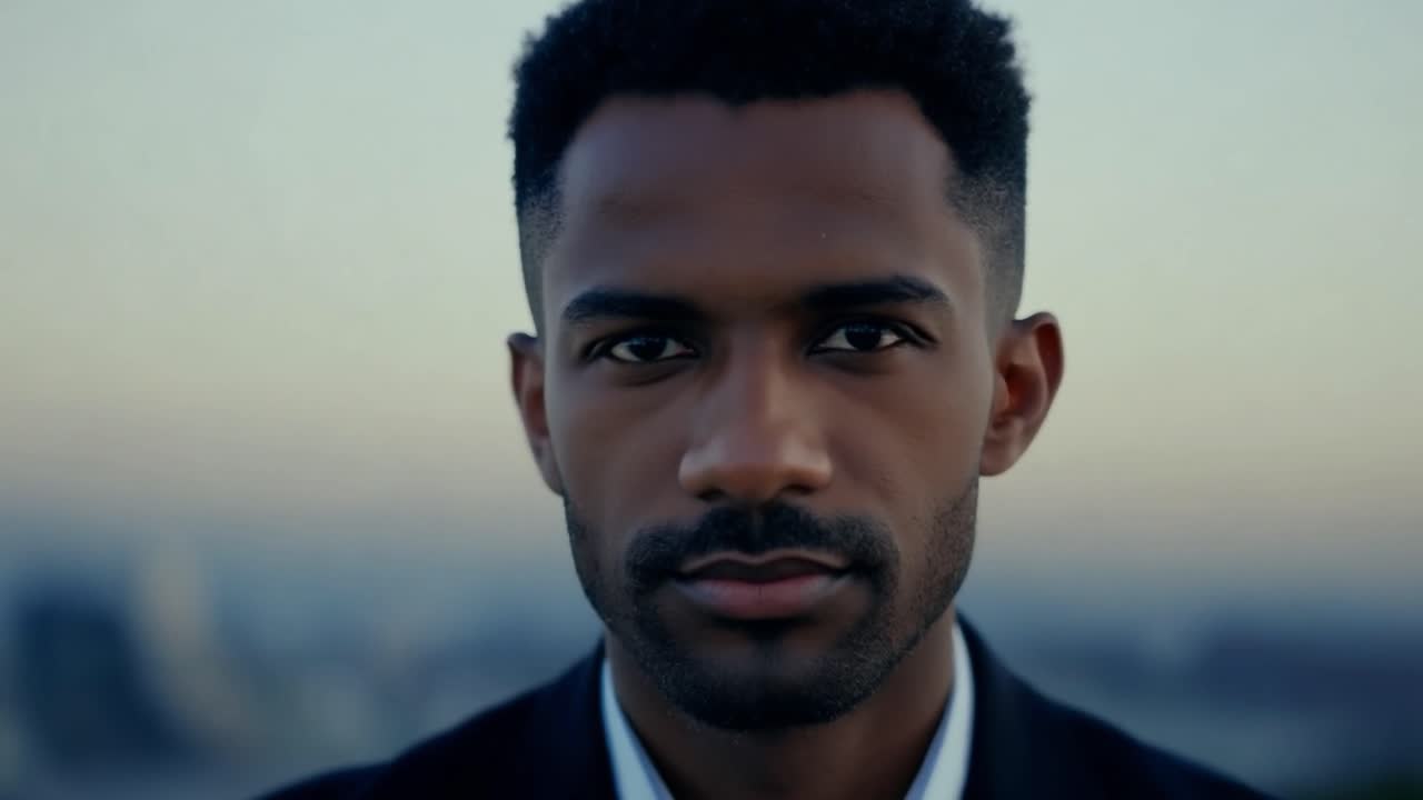 A Close-Up Portrait of a Confident Black Man in a Suit