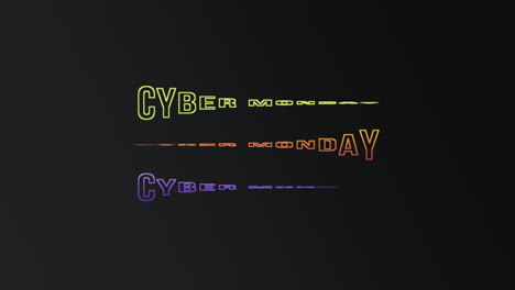 modern cyber monday with neon text on black gradient