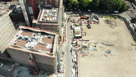 top view of beautiful construction site in london